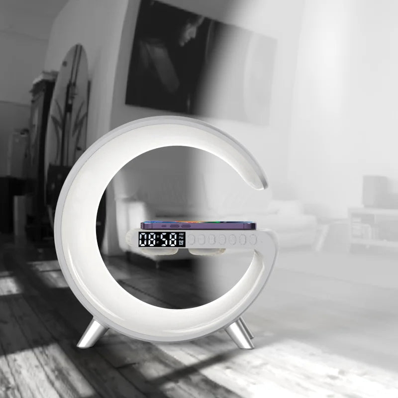 G-Light Fusion: LED Night Lamp, Bluetooth Speaker & Wireless Charger with Smart Alarm