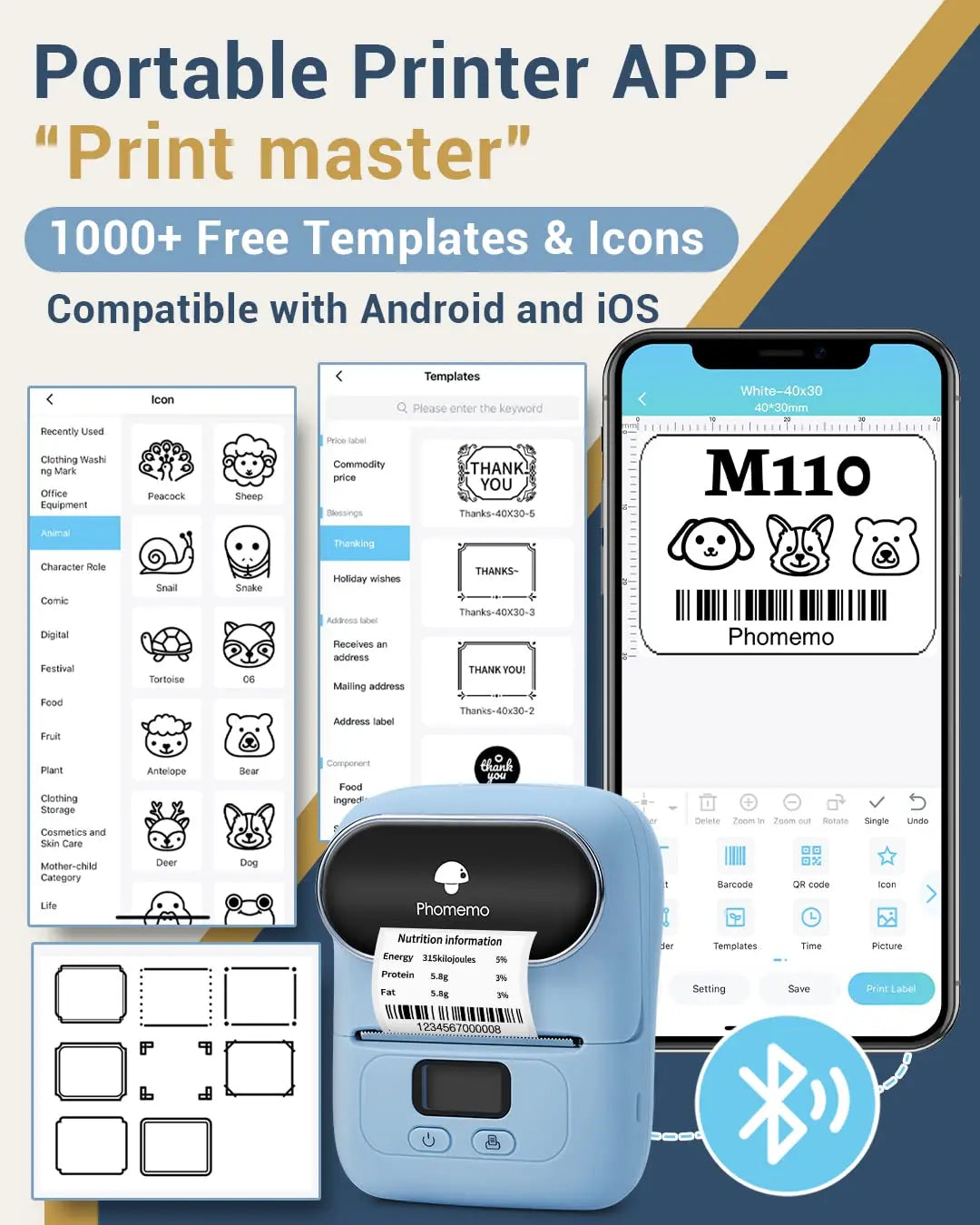 PrintMate M110: impresora portátil de códigos de barras y etiquetas 