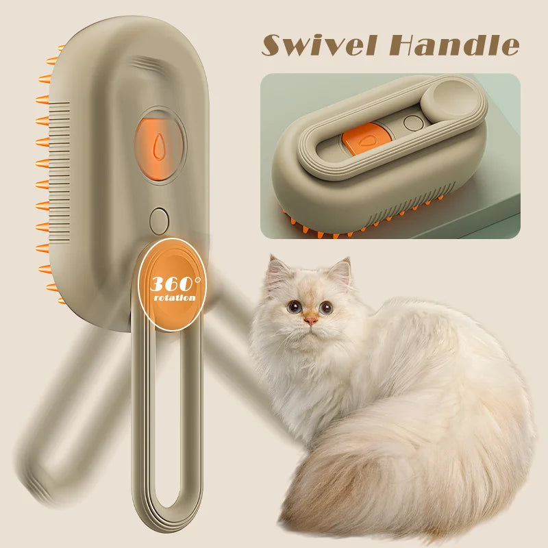 Electric Pet Brush - 3-in-1 Hair Removal, Massage & Spray Comb for Dogs and Cats