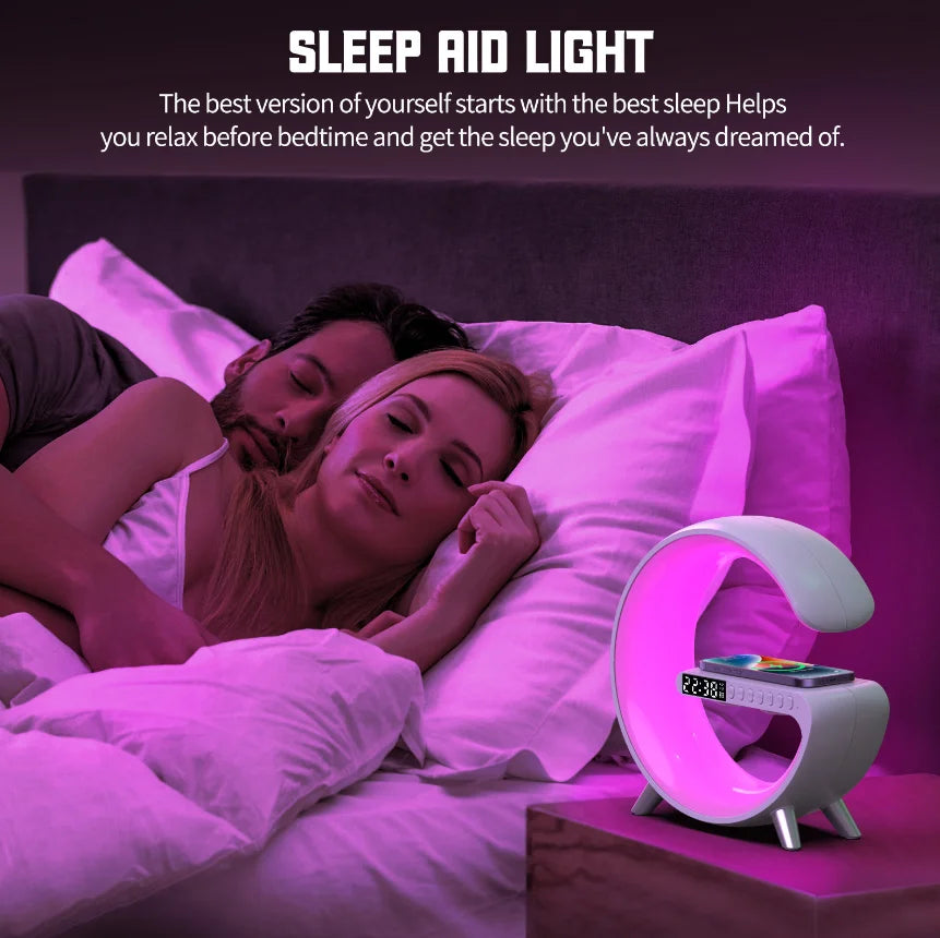 G-Light Fusion : lampe de nuit LED, haut-parleur Bluetooth et chargeur sans fil avec alarme intelligente