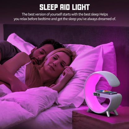 G-Light Fusion: LED Night Lamp, Bluetooth Speaker & Wireless Charger with Smart Alarm