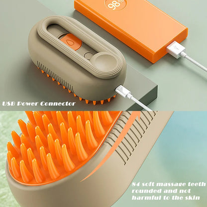 Electric Pet Brush - 3-in-1 Hair Removal, Massage & Spray Comb for Dogs and Cats